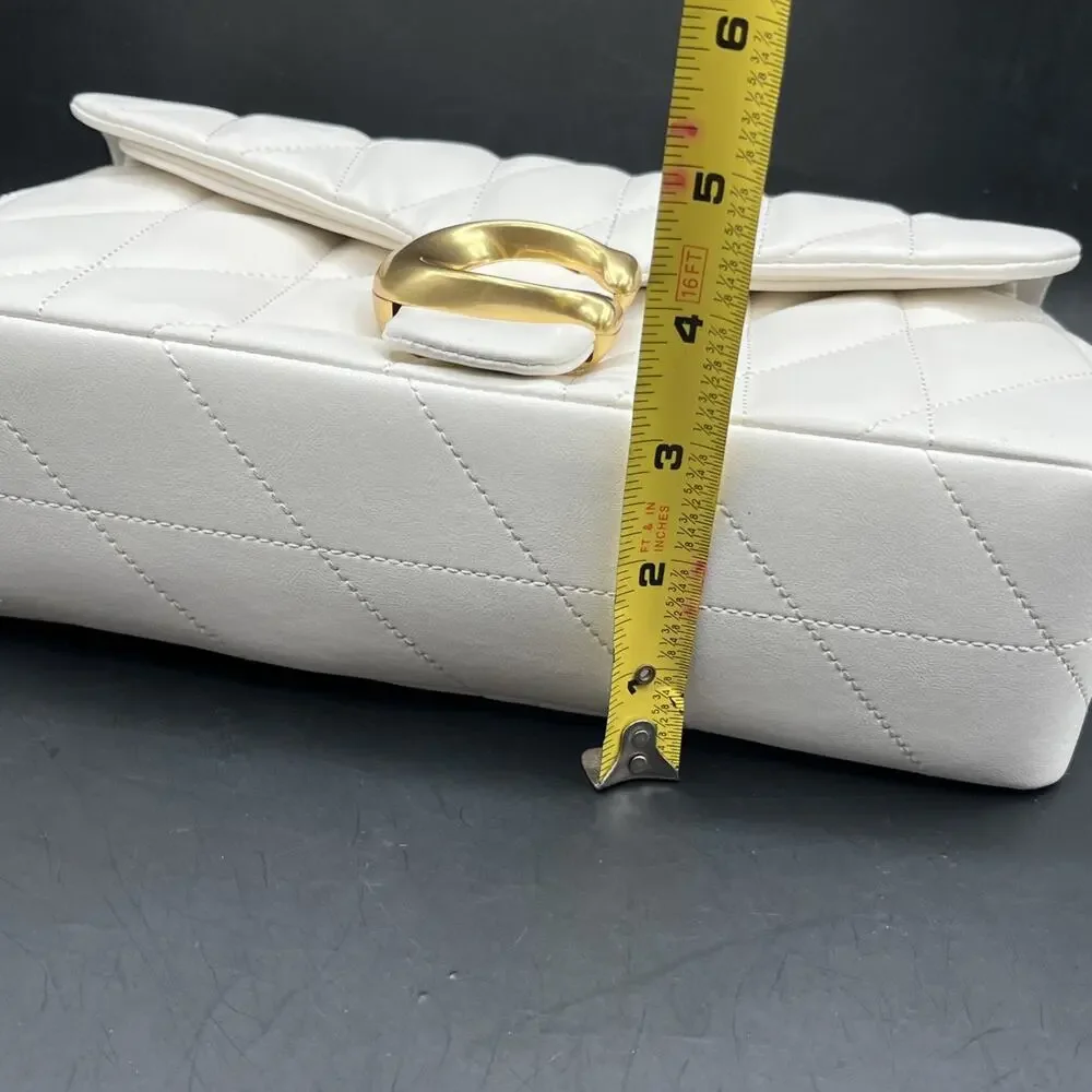 COACH Tabby Shoulder Bag 26 Quilted CP150 Brass / Chalk White Leather NWOT